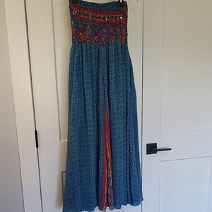 Bohemian Blue Wide Leg Jumpsuit